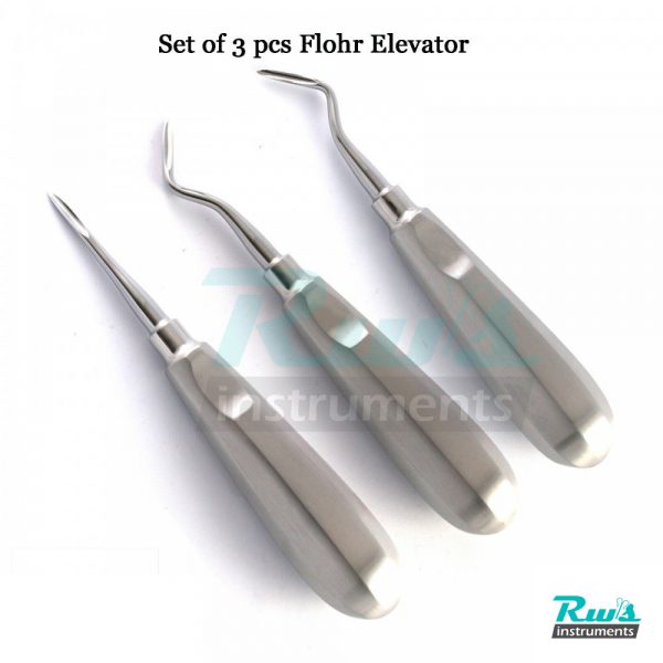 3 Pcs Dental Root Elevators Oral Surgery PDL Luxating Flohr Elevator
