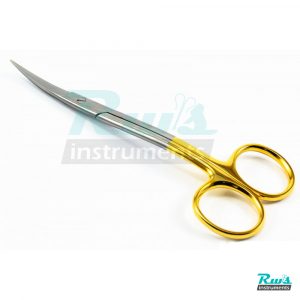 TC LaGrange scissors curved 14 cm surgical shears gold tissue dental gum Micro Arterial Clamp OP Curved