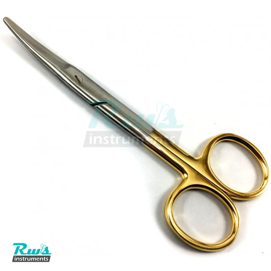Mayo scissors blunt curved 14 cm 5.5 Inches TC Gold Straight / Curved Tip