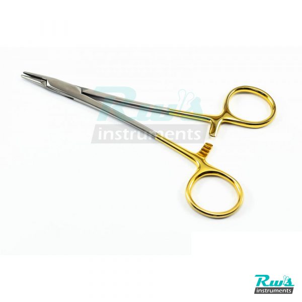 TC Derf Needle Holder 12 cm serrated gold surgical suture Dental surgery