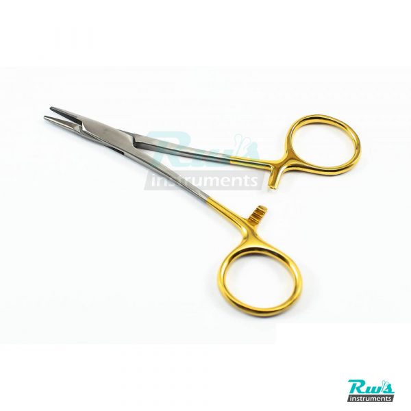 TC Halsey Needle Holder 12,5 cm smooth gold surgical suture Dental surgery