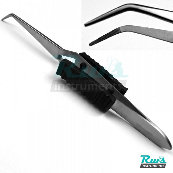 Soldering Tweezers Dental Surgery Surgical clamp cross action curved 17 cm