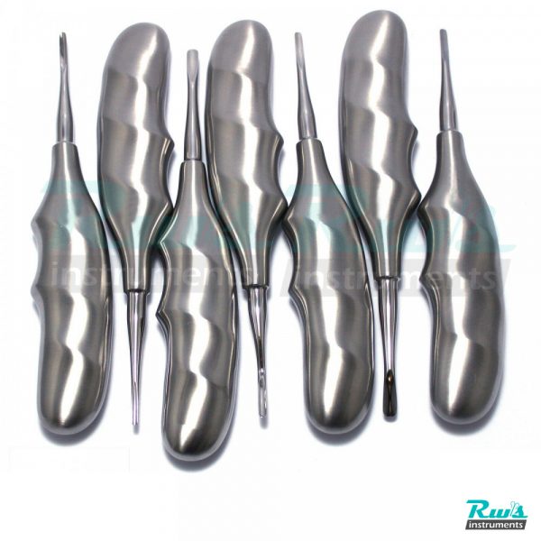 7 Pcs Set Dental Root Elevators Oral Surgery PDL Luxating Tooth Loosening Fingure Handle